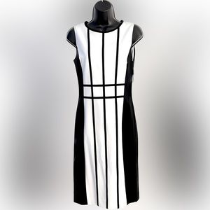 Calvin Klein Dress | Sleeveless A-Line Black & White Dress | Size 4 | NWT